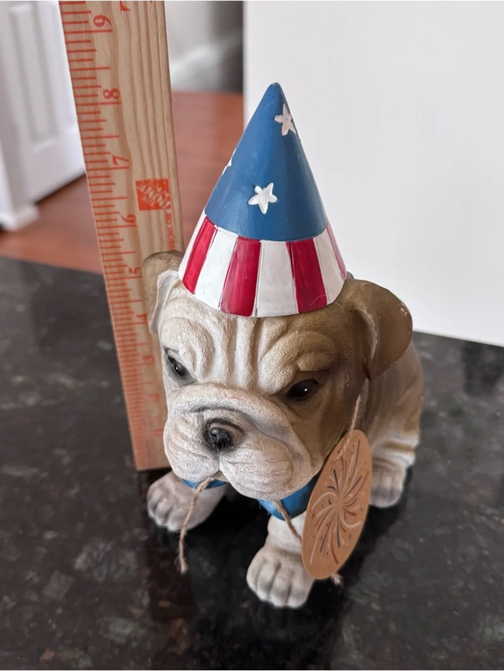 Bulldog Humane Society Americana Patriotic Fourth Of July Decor 9” NWT